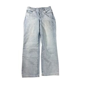 Express Jeans Straight Ankle High Rise Light Wash Button Fly Womens 4R Scandi